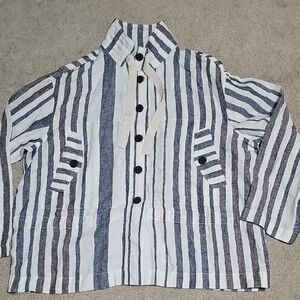 Striped Kids Shirt with Button Details